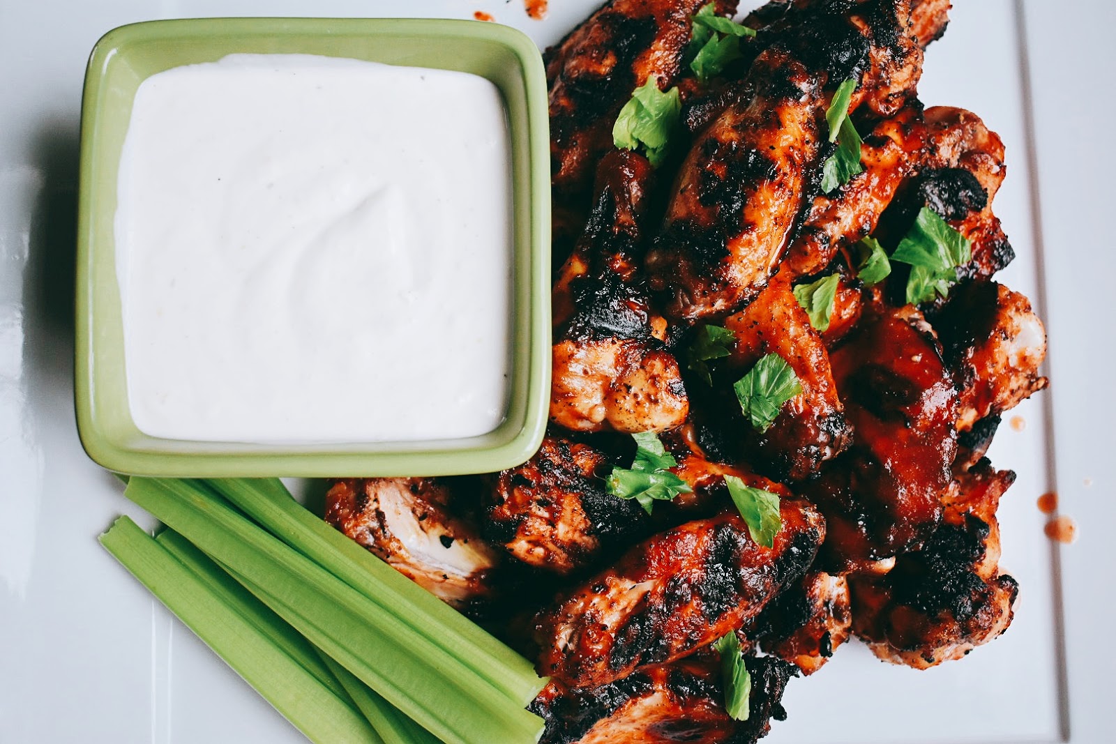 Bloody Mary Grilled Chicken Wings with Horseradish Dip Chef Jen