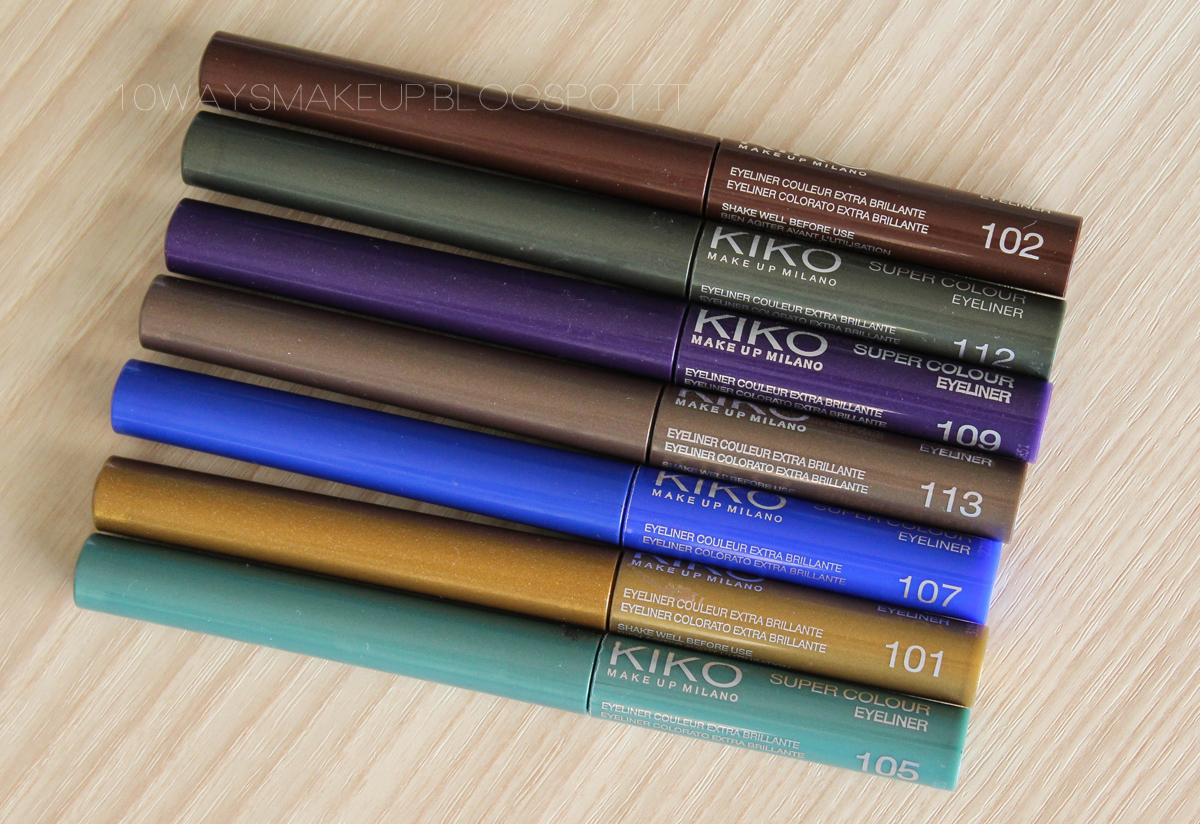 Kiko Super Colour Eyeliner [Review] Swatches 10 ways to wear makeup