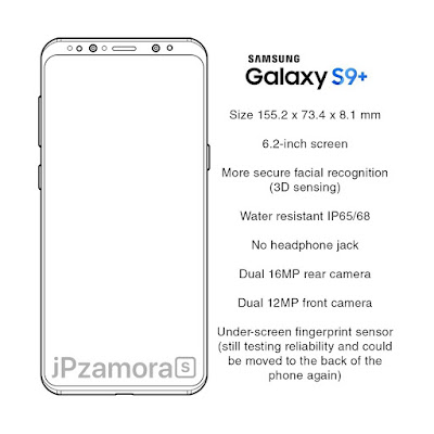 豎直雙鏡頭、後置指紋位置變了： Samsung Galaxy S9 CAD 設計圖曝光；屏幕上下巴變得更窄了！ 5