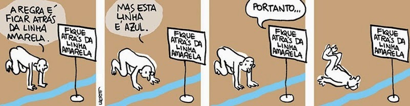Laerte: stay behind the yellow line.