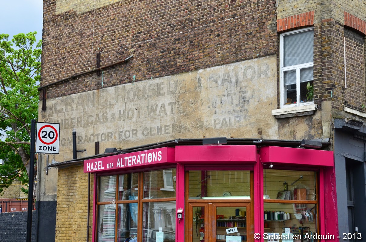 Painted signs and mosaics J. Crane, House Decorator; Stoke Newington