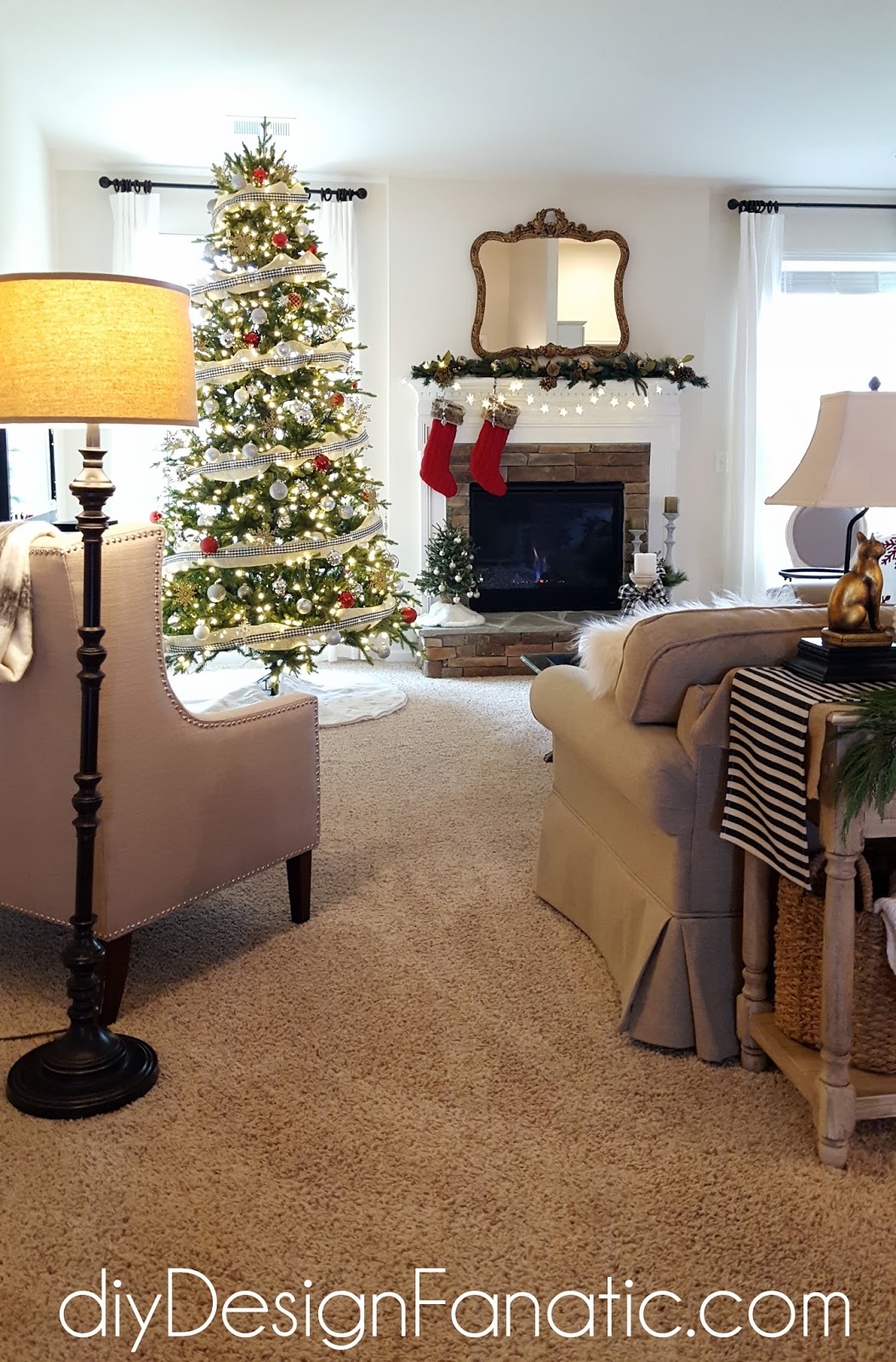 diy Design Fanatic Christmas Family Room and Mantel