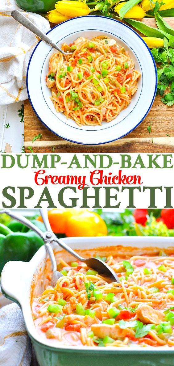 Dump-and-Bake Chicken Spaghetti Dump-and-Bake Chicken Spaghetti