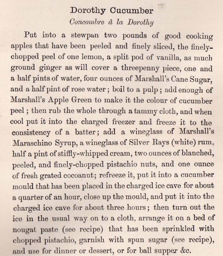 Food History Jottings Mrs Agnes Marshall's Cucumber Ice Creams