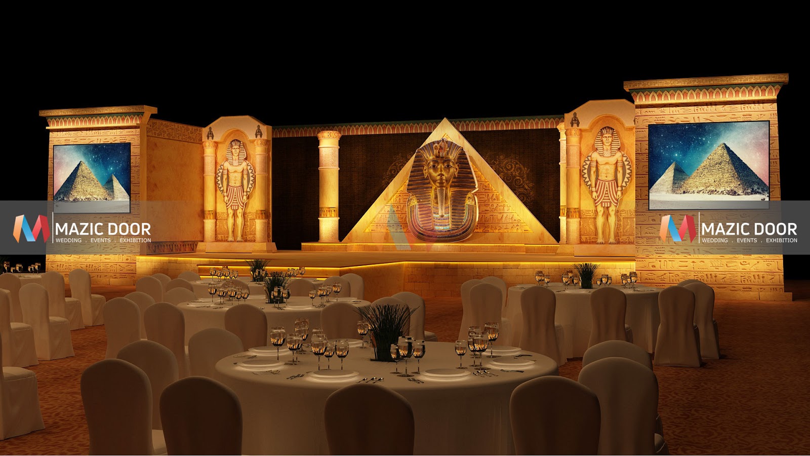 Egyptian Theme Stage Design Mazic Door