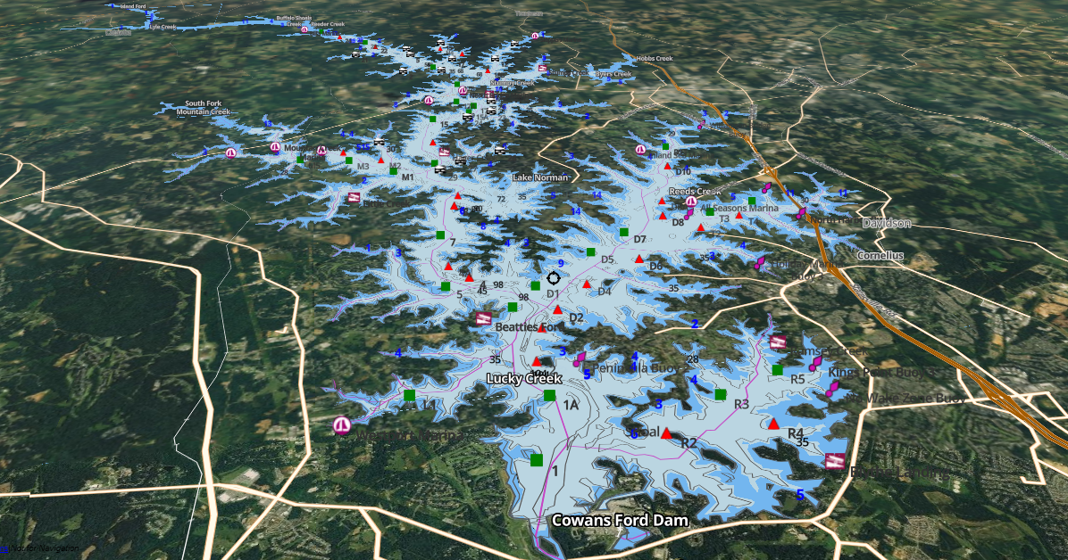 iBoating 1 Depth Map for Lake Norman