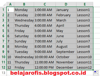 Cara Melengkapi Series Dengan Autofill Pada Microsoft Excel 2013