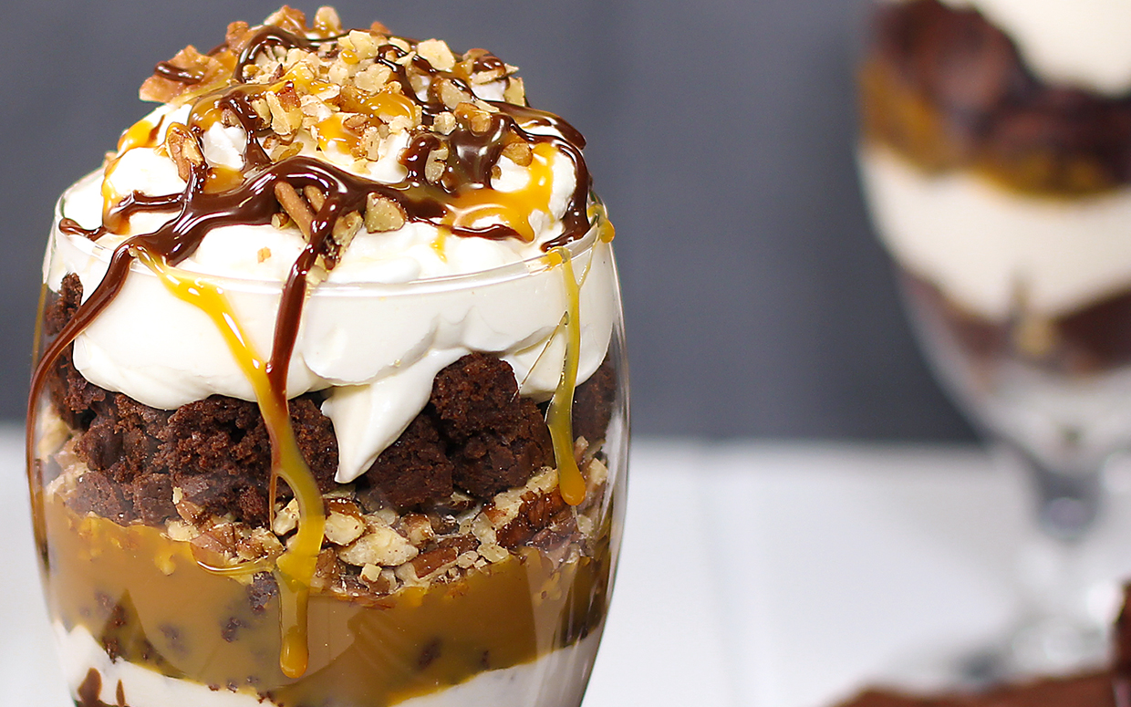 Italian Food Double Chocolate & Caramel Turtle Trifle