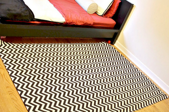 Make an area rug with fabric