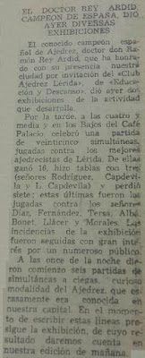 El ajedrecista Dr. Ramón Rey Ardid en Lérida en 1943