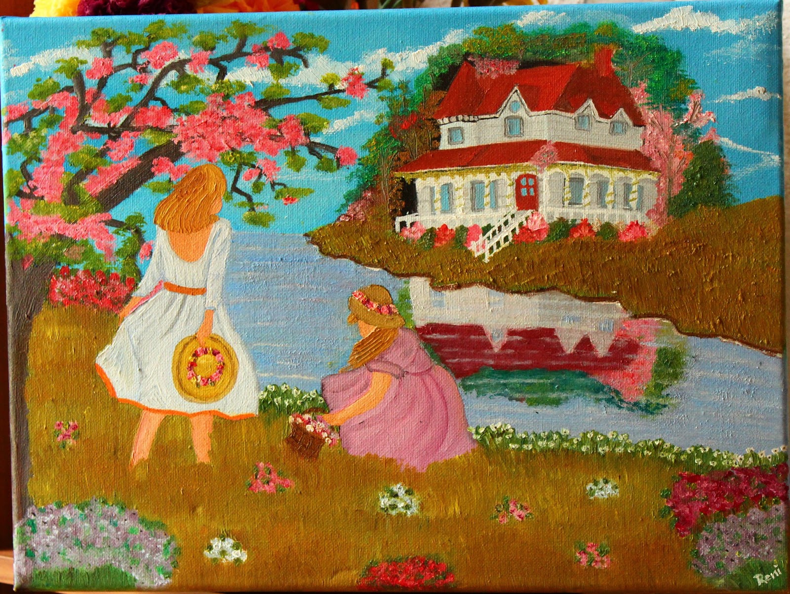 hook-paper-scissors-oil-painting-girls-collecting-flowers