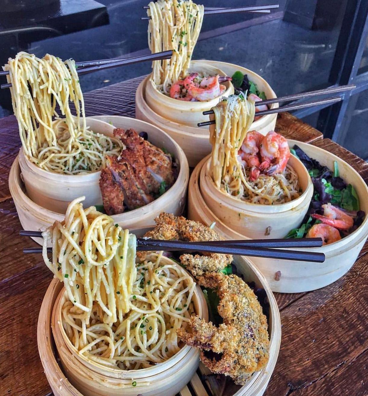 Check Out These FLOATING NOODLES from Neptunes Raw Bar In Artesia!