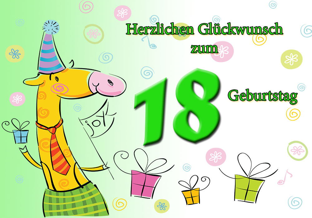 Alles Gute zum Geburtstag Herzlichen Glückwunsch zum 18. Geburtstag