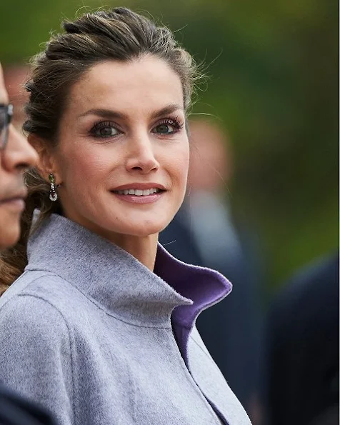 Queen Letizia wears Carolina Herrera outfit - Fall 2016 collection, Magrit Snake Printed Pumps