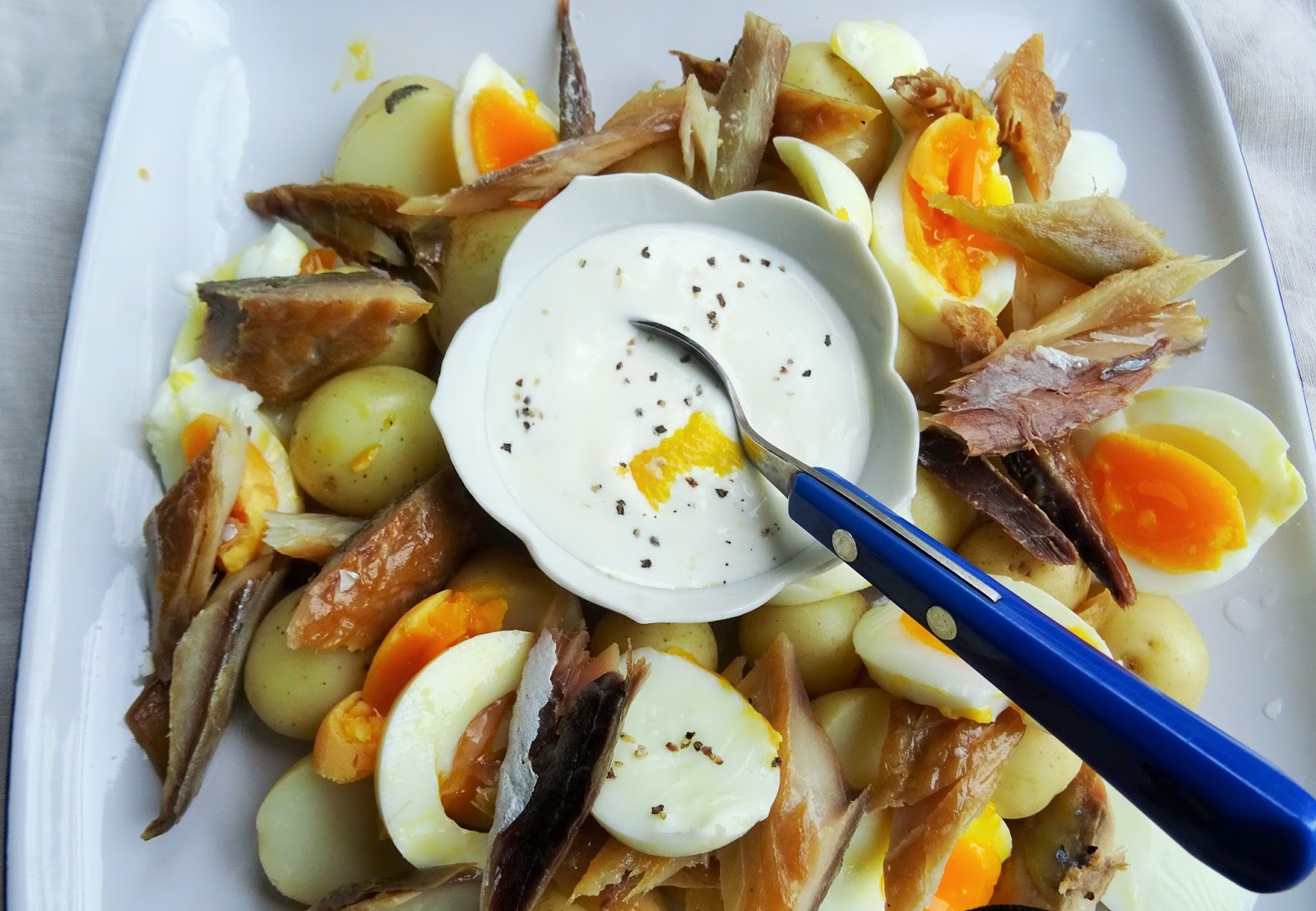 67 going on 50… SMOKED MACKEREL, EGG & NEW POTATO SALAD, EasyPeasy