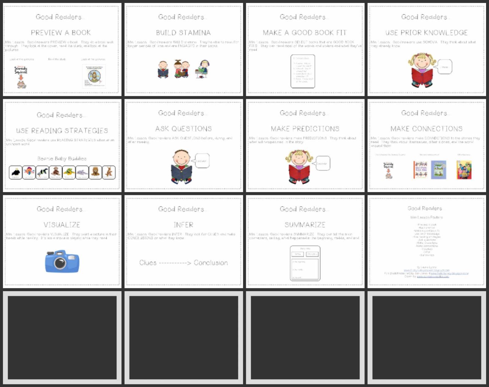 First Grade Lyons' Den: Good Readers Mini-Lesson Posters