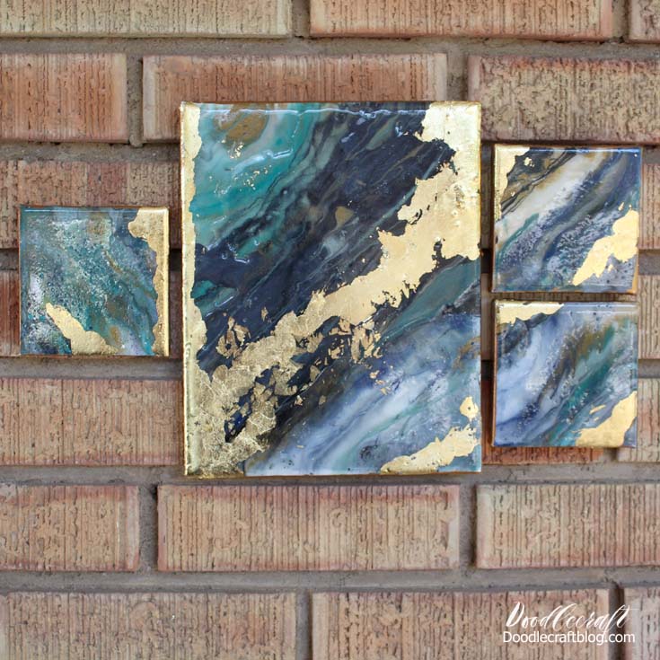 Resin Geode Pour on Canvas with Glitter - Resin Crafts Blog