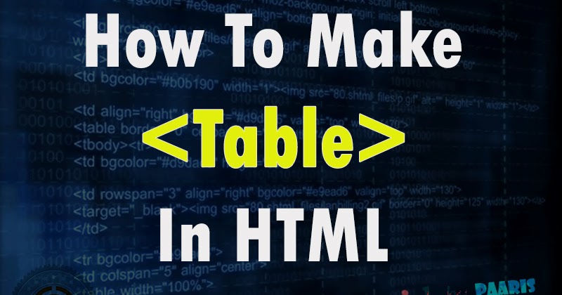 How To Make A Table Using HTML - Test