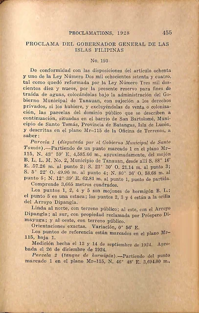 Proclamation No 193 s. 1928 Spanish version.