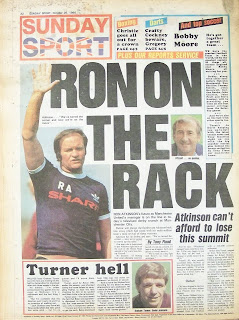 Back page of the Sunday Sport newspaper from 26 Oct 86