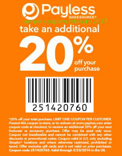 Payless Shoes coupons february 2017