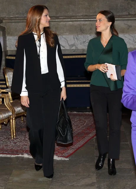 Princess Madeleine of Sweden and Princess Sofia of Sweden attended the Global Child forum at the Royal Palace in Stockholm