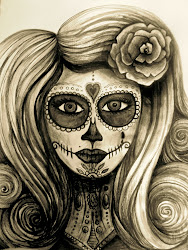 skull face sugar drawing dead paint painting artist tattoo mexican drawings inspired dia los sketch makeup woman illustrator paintingvalley