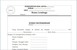 Download Gratis Contoh Surat Mutasi Atau Pindah Pegawai 