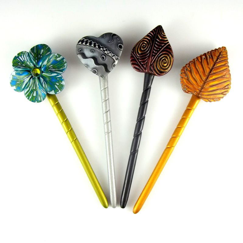 2 Good Claymates New Interchangeable Shawl Stick Designs Created With