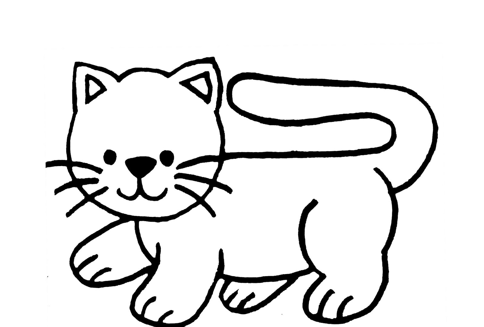 صورة قطة للتلوين للاطفال الصغار