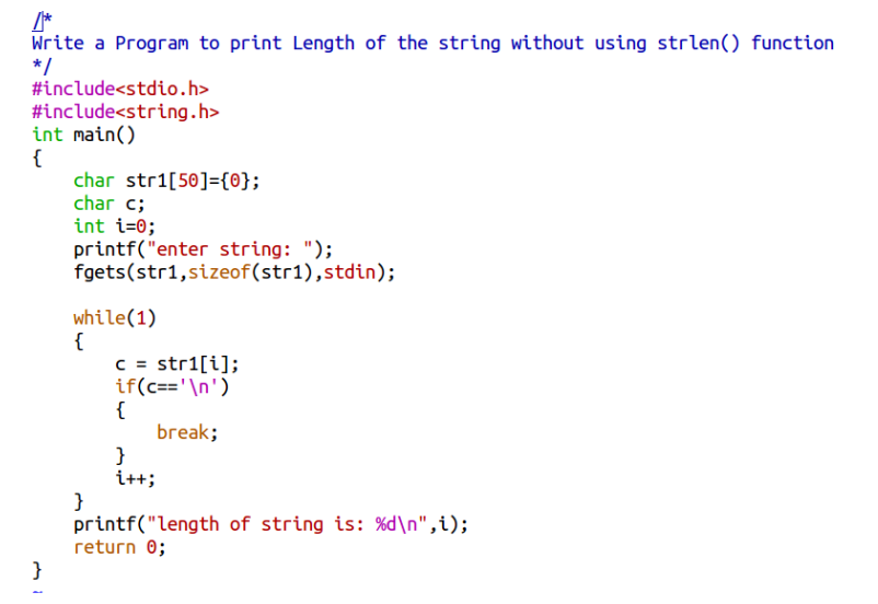 Length of a string. ~ College Term Work Blog