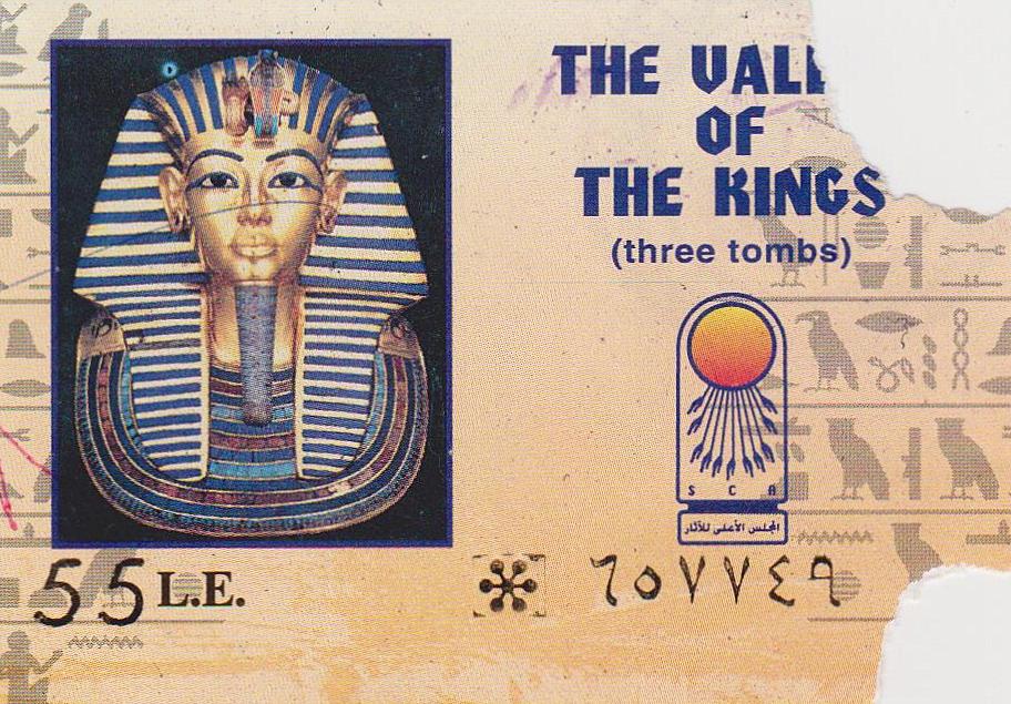 The traveler's drawer THE VALLEY OF THE KINGS (Egypt). Ticket for three tombs The traveler's drawer THE VALLEY OF THE KINGS (Egypt). Ticket for three tombs