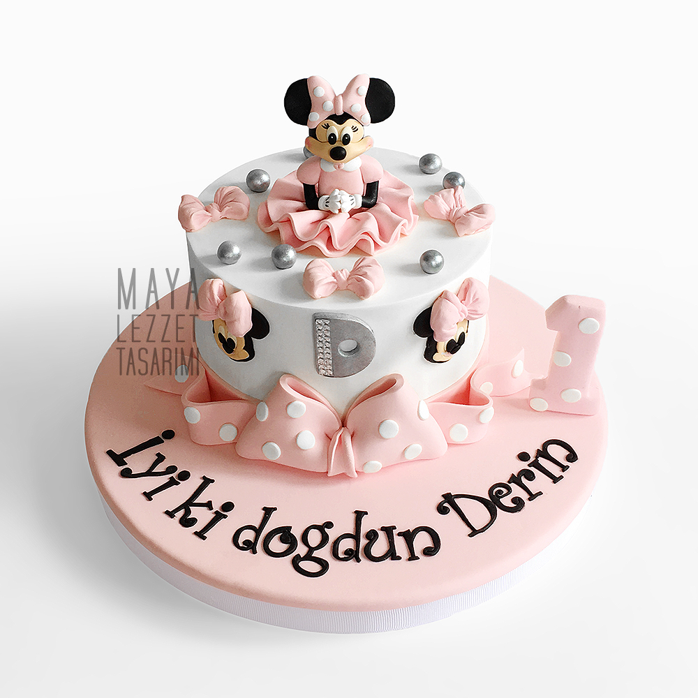 Maya Lezzet Tasarımı Minnie Mouse Pasta 1 YAŞ PASTASI