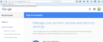 halaman untukmerubah password Google