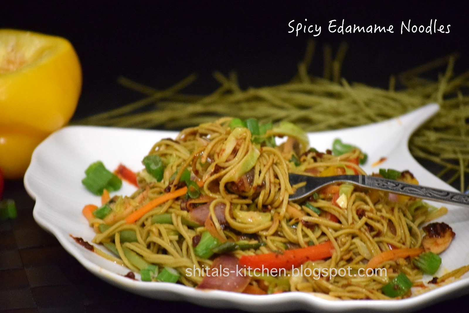 Shital'sKitchen Spicy Edamame Noodles