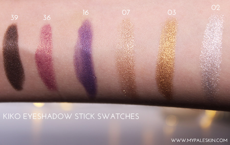 KIKO Longlasting Stick Eyeshadow Haul Swatches Pale skin Blog My Pale skin by terry dupe