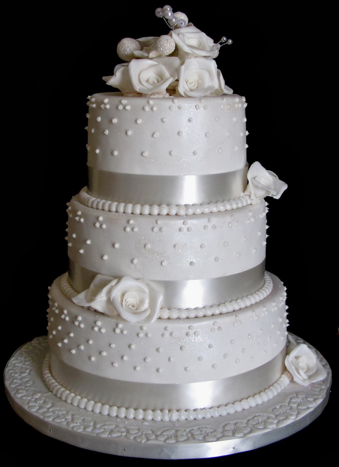 Sugarcraft by Soni Three Layer  Wedding  Cake  White Roses