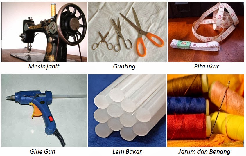 Bahan dan alat  pembuatan  produk kerajinan  tekstil Buzzetz