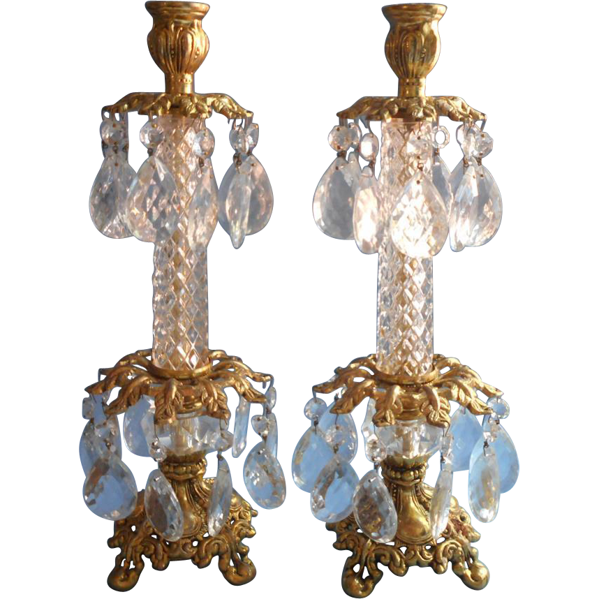 World Antique Rare Things Pair Candlesticks Vintage Gilt Crystal We Do Expect Payment At Time Of Purchase For Single Items Just The Pay Now On Order Multiple Item Purchases Can Either Be Paid