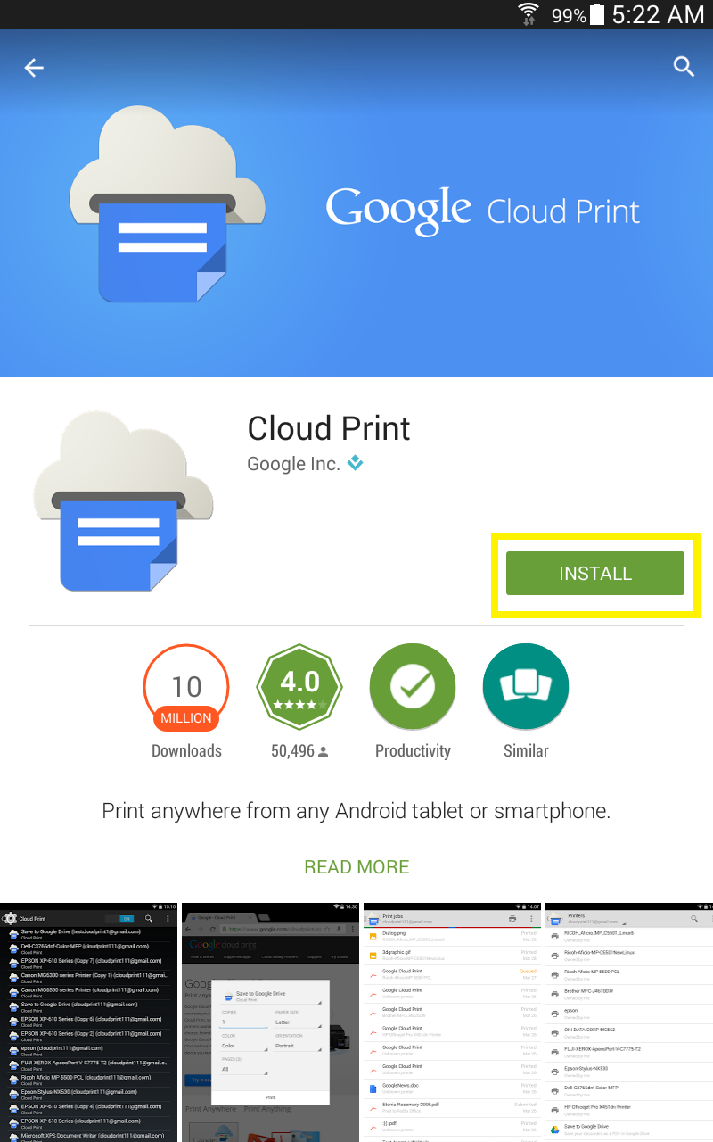 samsung google cloud print