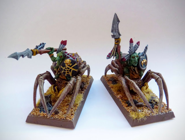 A painting update for Forest Goblin Spider Riders from Warhammer Fantasy Battle