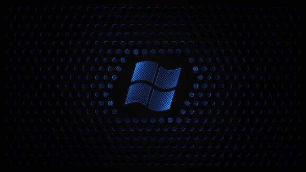 Blue Windows Sign with Black Background