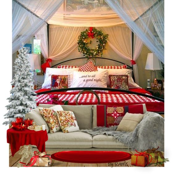Christmas Stuff 30 Christmas Bedroom Decorating Ideas on Pinterest