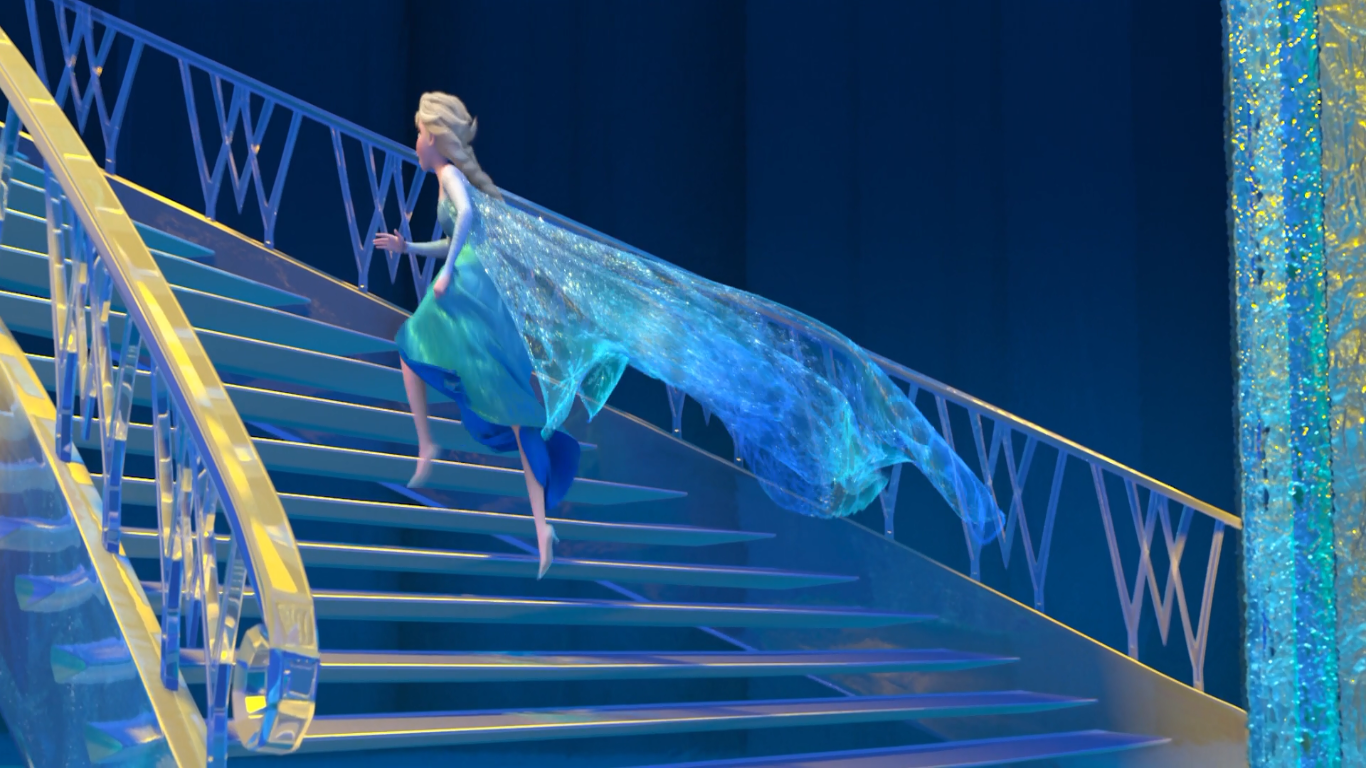 Elsa never goes barefoot or wears anything but two different kinds of heels...