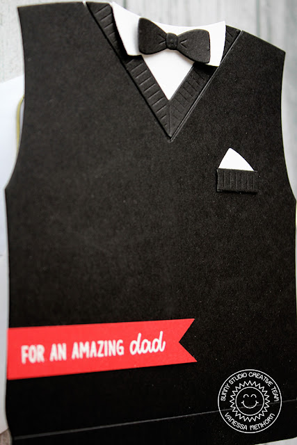 Sunny Studio Stamps: Sweater Vest Dies Hawaiian Hibiscus Shaped Cards by Anja Bytyqi and Vanessa Menhorn