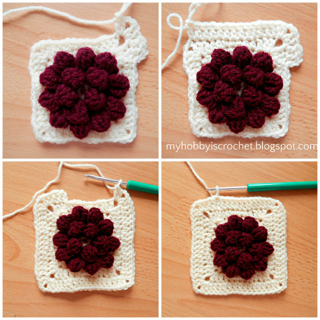 Dahlia in a square - Granny Square - Free Pattern with Tutorial