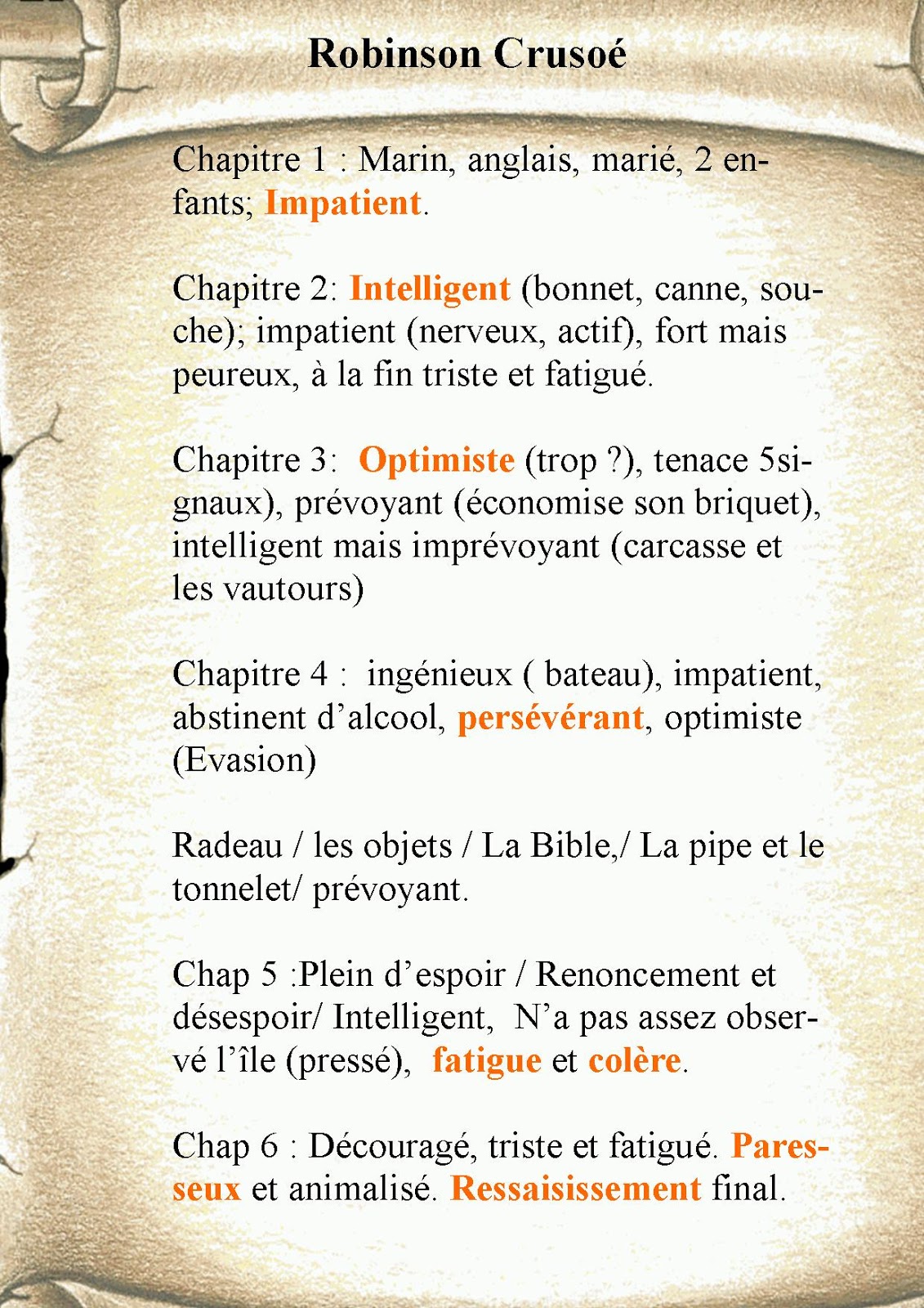 Fiche De Lecture 5ème Robinson Crusoé