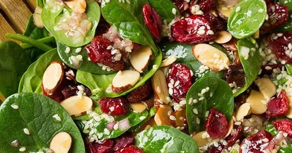 CRANBERRY ALMOND SPINACH SALAD