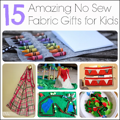 15 amazing no sew fabric gifts for kids, including play food, bags, play mats, and more from And Next Comes L