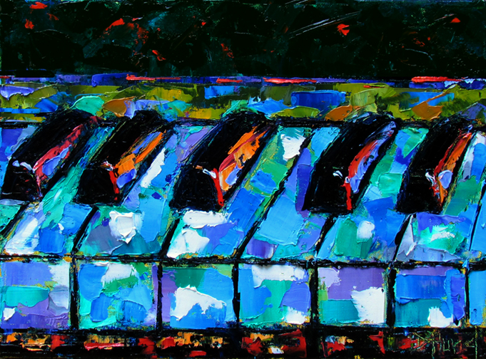Debra Hurd Original Paintings AND Jazz Art Abstract piano art painting